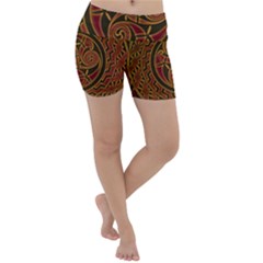 Celtic Spiritual Pattern Art Lightweight Velour Yoga Shorts by Pakrebo