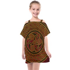 Celtic Spiritual Pattern Art Kids  One Piece Chiffon Dress