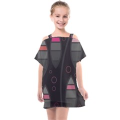 Background Blacks Pinks Kids  One Piece Chiffon Dress