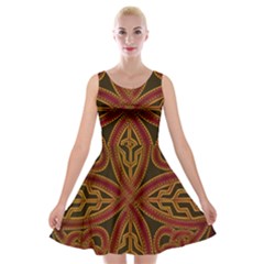 Celtic Spiritual Pattern Art Velvet Skater Dress by Pakrebo