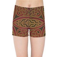 Celtic Spiritual Pattern Art Kids  Sports Shorts by Pakrebo