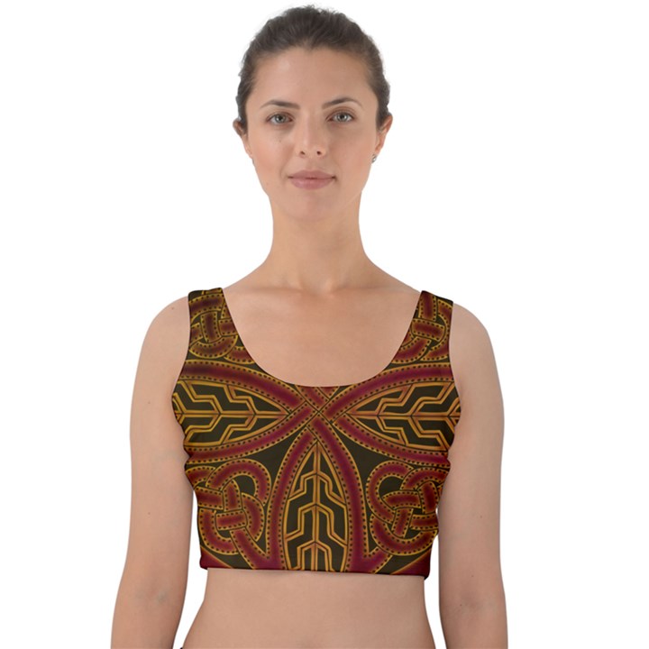 Celtic Spiritual Pattern Art Velvet Crop Top