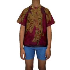 Celtic Spiritual Pattern Art Kids  Short Sleeve Swimwear by Pakrebo