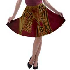 Celtic Spiritual Pattern Art A-line Skater Skirt by Pakrebo