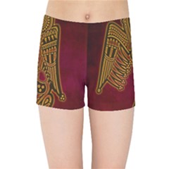 Celtic Spiritual Pattern Art Kids  Sports Shorts by Pakrebo