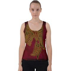 Celtic Spiritual Pattern Art Velvet Tank Top by Pakrebo