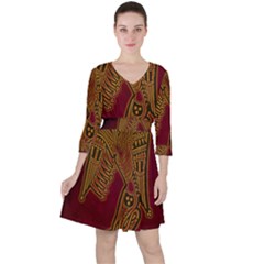 Celtic Spiritual Pattern Art Ruffle Dress by Pakrebo