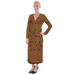 Celtic Spiritual Pattern Art Velvet Maxi Wrap Dress by Pakrebo