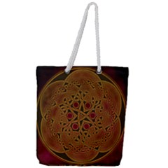 Celtic Spiritual Pattern Art Full Print Rope Handle Tote (large) by Pakrebo