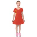 China Flag Kids  Short Sleeve Velvet Dress View1