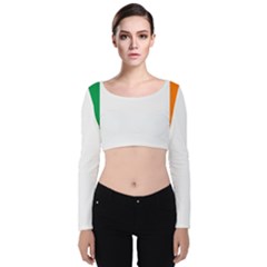 Ireland Flag Irish Flag Velvet Long Sleeve Crop Top by FlagGallery