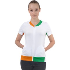 Ireland Flag Irish Flag Short Sleeve Zip Up Jacket