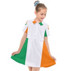 Flag Of Ireland Irish Flag Kids  Short Sleeve Shirt Dress by FlagGallery