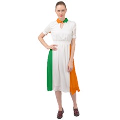 Flag Of Ireland Irish Flag Keyhole Neckline Chiffon Dress by FlagGallery