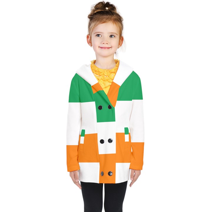 Flag of Ireland Irish Flag Kids  Double Breasted Button Coat