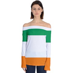 Flag of Ireland Irish Flag Off Shoulder Long Sleeve Top