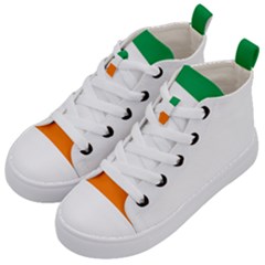 Flag Of Ireland Irish Flag Kids  Mid-top Canvas Sneakers by FlagGallery