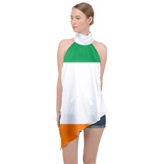 Flag of Ireland Irish Flag Halter Asymmetric Satin Top