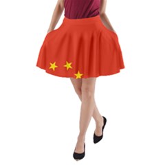 Chinese Flag Flag Of China A-line Pocket Skirt