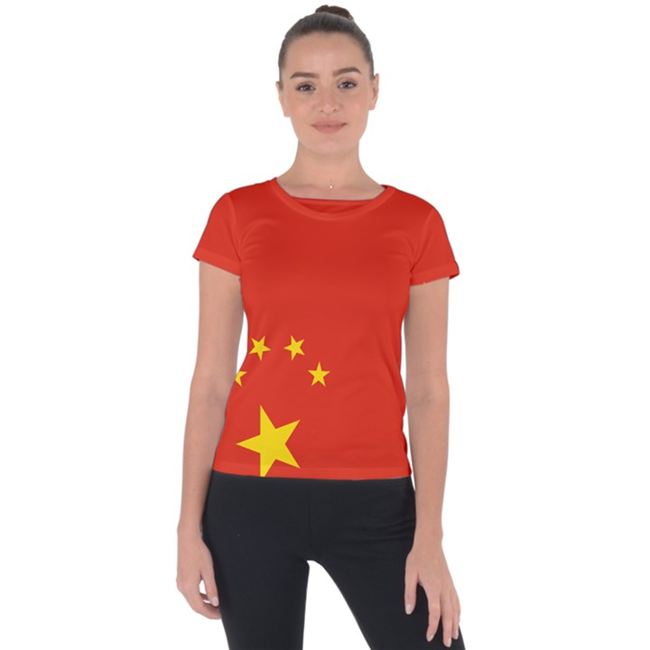 Chinese flag Flag of China Short Sleeve Sports Top 