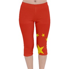 Chinese Flag Flag Of China Velvet Capri Leggings 