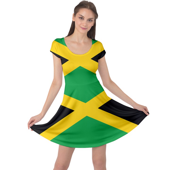 Jamaica flag Cap Sleeve Dress