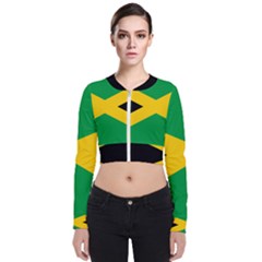 Jamaica Flag Long Sleeve Zip Up Bomber Jacket by FlagGallery