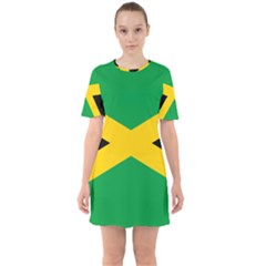 Jamaica Flag Sixties Short Sleeve Mini Dress by FlagGallery