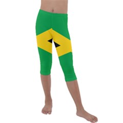 Jamaica Flag Kids  Lightweight Velour Capri Leggings  by FlagGallery