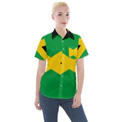 Jamaica Flag Women s Short Sleeve Pocket Shirt