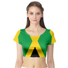 Jamaica Flag Short Sleeve Crop Top by FlagGallery