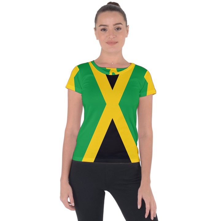 Jamaica Flag Short Sleeve Sports Top 