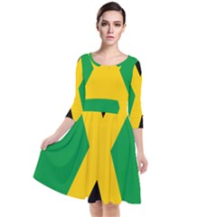 Jamaica Flag Quarter Sleeve Waist Band Dress by FlagGallery