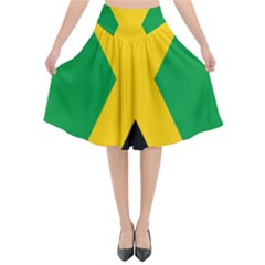 Jamaica Flag Flared Midi Skirt by FlagGallery