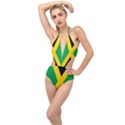 Jamaica Flag Plunging Cut Out Swimsuit View1