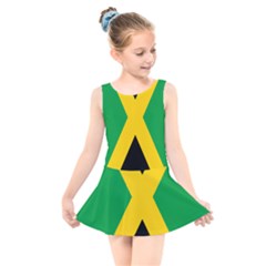 Jamaica Flag Kids  Skater Dress Swimsuit by FlagGallery