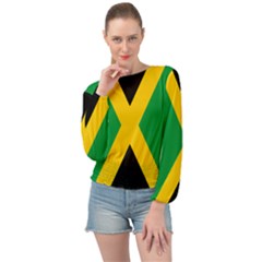 Jamaica Flag Banded Bottom Chiffon Top by FlagGallery