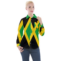 Jamaica Flag Women s Long Sleeve Pocket Shirt