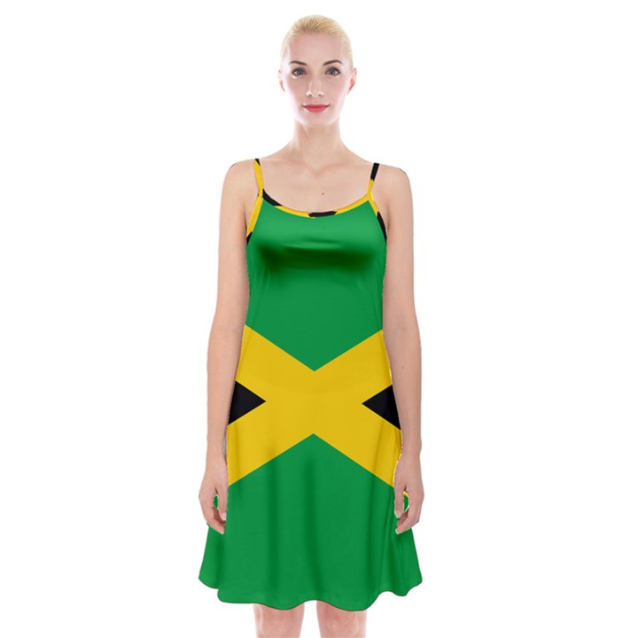 Jamaica Flag Spaghetti Strap Velvet Dress