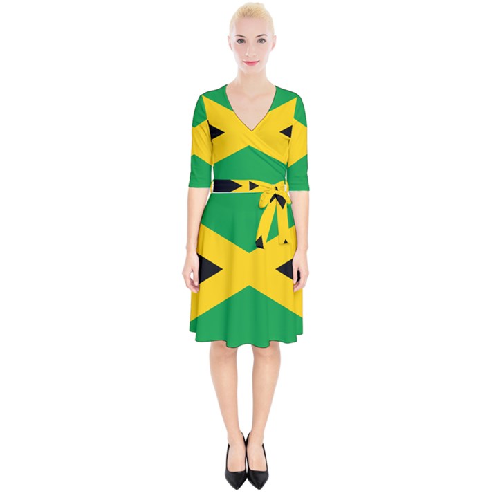 Jamaica Flag Wrap Up Cocktail Dress