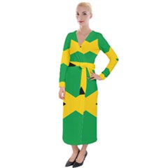 Jamaica Flag Velvet Maxi Wrap Dress by FlagGallery