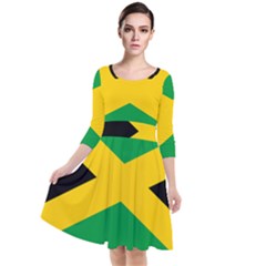 Jamaica Flag Quarter Sleeve Waist Band Dress by FlagGallery