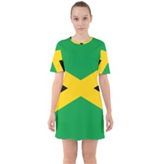 Jamaica Flag Sixties Short Sleeve Mini Dress by FlagGallery