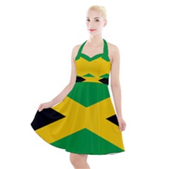 Jamaica Flag Halter Party Swing Dress  by FlagGallery