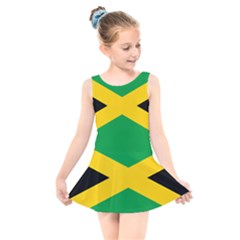 Jamaica Flag Kids  Skater Dress Swimsuit by FlagGallery