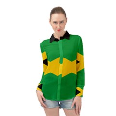 Jamaica Flag Long Sleeve Chiffon Shirt