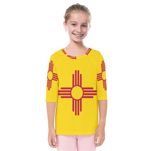 New Mexico Flag Kids  Quarter Sleeve Raglan Tee by FlagGallery