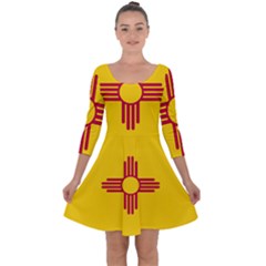 New Mexico Flag Quarter Sleeve Skater Dress by FlagGallery