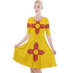 New Mexico Flag Quarter Sleeve A-line Dress by FlagGallery