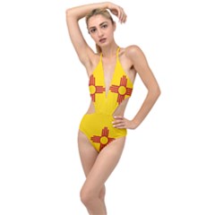 New Mexico Flag Plunging Cut Out Swimsuit by FlagGallery